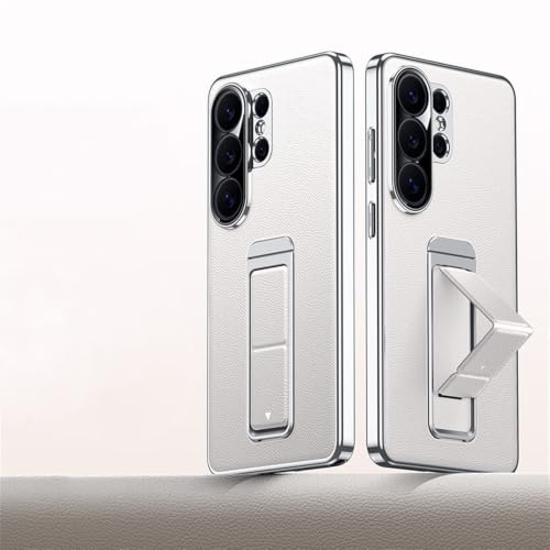Coque anti-chute Samsung S25 Ultra, étui blanc pliable avec dragonne de sécurité