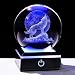 Arikyrist 3D Moon Wolf Crystal Ball Figurine with Colorful LED Base, Laser Wolf Gifts for Women Men Wolves Lovers, Wolf Statue Glass Animal Decorative Ball for Christmas Birthday Home Decor (80mm)