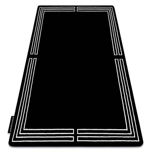 Tapis grande taille Hampton cadre noir pour sol de chambre
