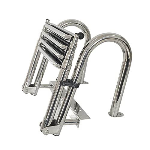Escalera de piscina telescópica de acero inoxidable 4 peldaños miniatura 2