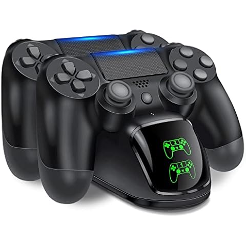 HELLCOOL PS4 Controller Ladestation, 2Std Schnelllade Ladestation PS4 Controller, Ladegerät mit LED Anzeige für Playstation 4 Controller, Ständer für Playstation 4/PS4 Slim/PS4 Pro Wireless Controller Cover