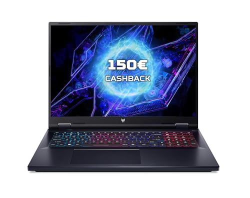 Acer Predator Helios Neo 18 (PHN18-71-97QJ) Gaming Laptop | 18" WQXGA 165Hz Display | Intel Core i9-14900HX | 32 GB RAM | 1 TB SSD | NVIDIA GeForce RTX 4060 | Windows 11 | QWERTZ Tastatur | schwarz