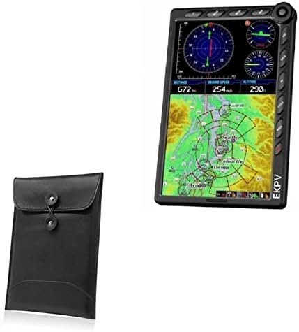 BoxWave Case Compatible with AVMap EKP V Handheld GPS - Nero Leather Envelope, Leather Wallet Style Flip Cover image 2