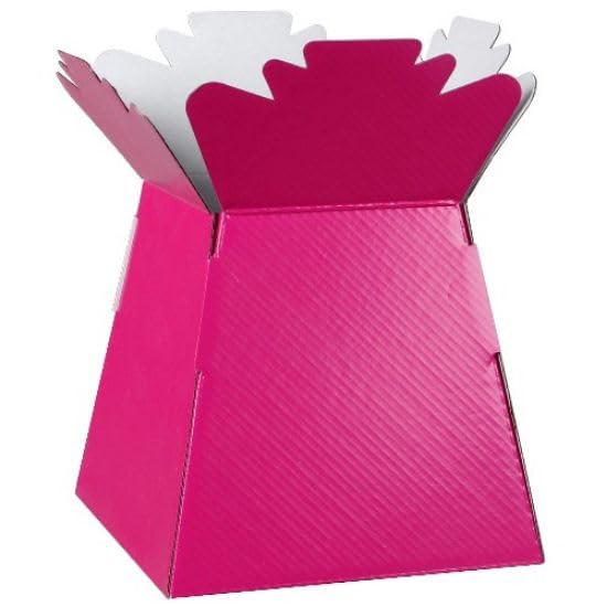 Inerra Florist Boxes - Pack of 2 - Living Vase for Flowers Hand Tied Bouquet Box Making (Cerise), Standard