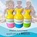Sun-Easy Sunscreen Applicator, Refillable Roll-On with Sponge for Kids and Babies, Fun, Fast and Mess-Free application, Holds 80 ml, Fish/Pink Cap