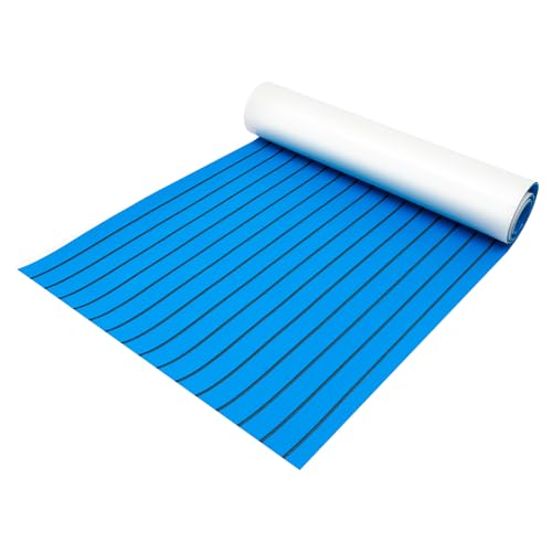 LOIRIIC 240 x 90 cm Teca Alfombrilla de suelo de teca, cubierta de EVA sintética antideslizante para yate, alfombra de espuma autoadhesiva, decoración para suelos, etc