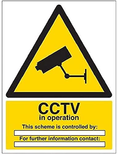 V Safety CCTV In Operation For The Purpose Sign - 150mm x 200mm - Self Adhesive Vinyl
