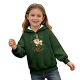 Generisch Festlicher Kinder-Hoodie mit Muster für Mädchen Jungen, Kapuzenpullover für den St. Patrick's Day, sportlicher Stil (Dark Green, 3-4 Years)