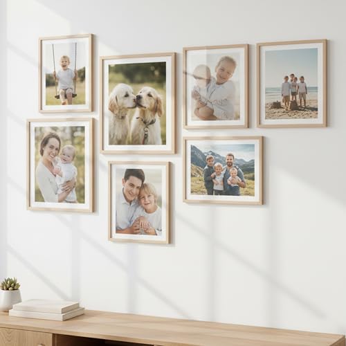 Image of kotart Photo Frame For Wall Decor | Wooden Frames For Wall Decoration | Aesthetic Collage Picture Frames | Rectangular Photo Frame For Home Decor Office | Set of 7