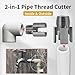 Integrated Internal & External Pipe Threading Tool, Electric Drill Compatible PVC Pipe Threader Kit, Reusable PVC Pipe Threader Kit 1/2, for Electric Drill (1/2”+3/4”)