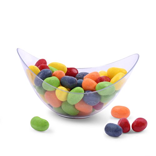 Zappy ZP-129C 50 Mini Bowls 2 Oz Clear Plastic Party Bowls Oval Small Bowl Elegant & Disposable Small Dessert Bowls Candy Dishes Trifle Bowls Appetizer Bowls Mousse Cups Dessert Cups Souffle Condiment Cups thumb #2