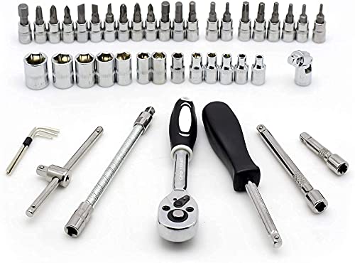 Image of 46 in 1 Pcs Tool Kit & Screwdriver and Socket Set, Multi Purpose Combination Hand Tool Case for Home, Office, Bike, Car, Laptop, and Electronic Repairs (46 in 1 Tool Kit)
