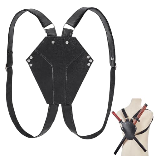 NBEADS Sword Back Holder Black Sword Bag Sword Belt Adjustable Sword Frog and Back Case Medieval Belt for Cosplay Party Ninja Hero Cosplay Anime Costumes
