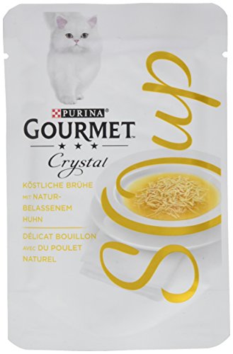 Purina Gourmet Crystal Soup para Gatos con Pollo Natural, 32 Unidades (32 x 40 g)