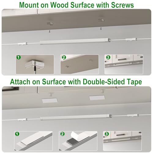Image of AIBOO Under Cabinet Lighting, Dimmable 12 inch Under Counter Lights, 120V Plug in & Hardwired, Linkable LED Closet Lights for Kitchen, Shelf, Workbench, Desk,Cupboard,Garage (12 PCS),Cold White 6000K