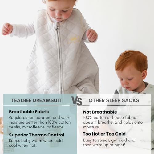 Image of Tealbee Dreamsuit Toddler Sleep Sack with Feet - Walker Sleep Bag with Legs, Rayon made from Bamboo, All Season 1.2 TOG, 2-Way Zipper, 2T-3T - Sunshine