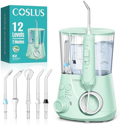 COSLUS E2 Excellent Water Flosser for Teeth Cleaning: 12 Pressure...