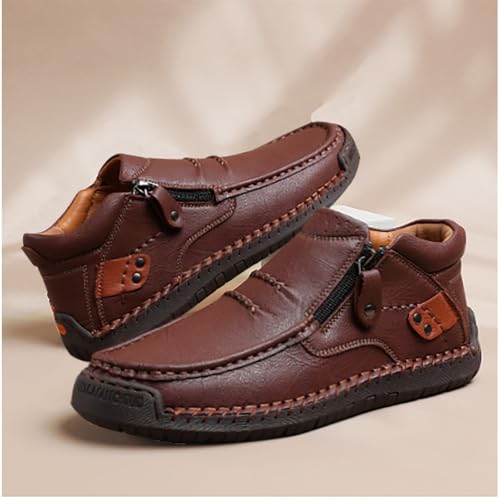 Mocassins de conduite pour hommes faits à la main en taille 42 couleur marron - 4