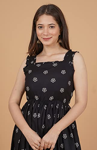Image of Daevish Women's Rayon Fit and Flare Maxi Casual Dress | Women Flared Dress