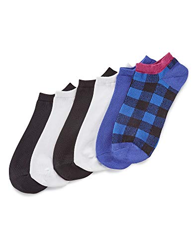 HUE Women's Supersoft No Show Liner Socks 6 Pair Pack, Royal Blue, one size