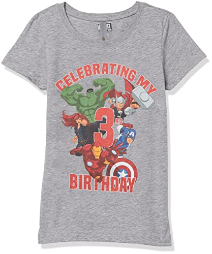 T-shirt 3 ans anniversaire fille Marvel design super-héroïnes rose
