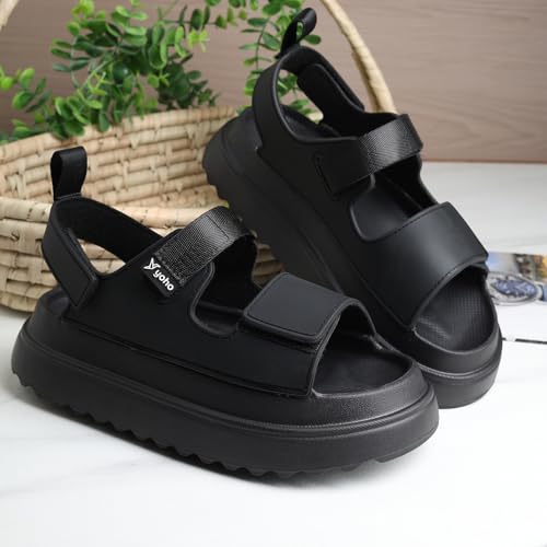 Image of YOHO Wanderz Sandals for Women & Girls | Chunky Ripple Sole with Adjustable Straps | Waterproof Monsoon Footwear | 003