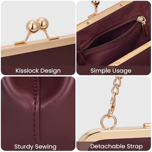 Mini Women's Kiss Lock Crossbody Bag PU Small Top Hand Handbags Kiss Clasp Crossbody Purses Evening Clutch4