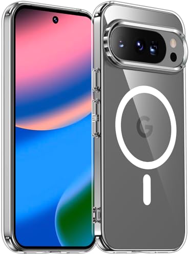 SPIDERCASE Magnetic for Google Pixel 10 Pro XL Case, Military Grade Drop Protection Slim Crystal Clear Shockproof Anti-Fingerprint Phone Case for Pixel 10 Pro XL,Clear