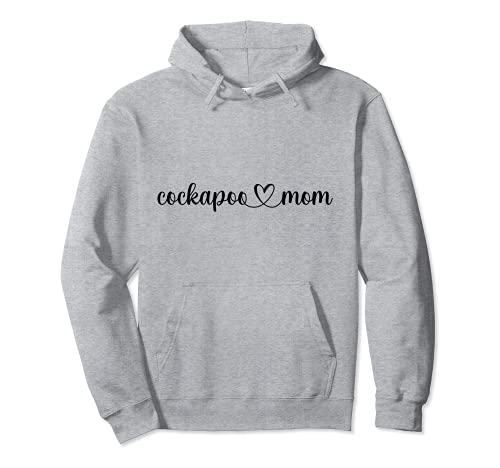 Dog Love Heart Cockapoo Mom Pullover Hoodie, Grey, S