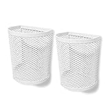 2 Stück Magnetisch Stiftehalter Halbrund Netz Aufbewahrungskorb Mit Magneten Für Spind-Zubehör, Whiteboard, Kühlschrank, Aufbewahrungsbox Für Büromaterial