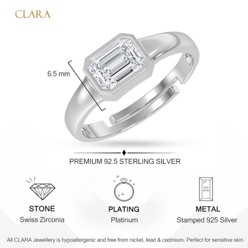 Image of Clara 925 Sterling Silver Adjustable Ring Gift for Men & Boys