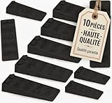 10 pièces cale de porte en caoutchouc, hauteur réglable antidérapante et anti rayures, cale porte au sol, protections pour balcon, chambres d’enfants, cuisine, salle de bain, bureau, hôtel (Noir)