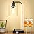Industrial Table Lamp with 2 USB Charging Ports, Fully Stepless Dimmable Modern Nightstand Lamp, Glass Shade Bedside Desk Lamp for Bedroom Living Room Office, 6W 2700K LED Edison Bulb Included