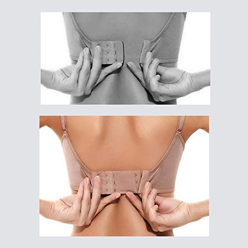 6 Pcs Women's Bra Extender 2 Hooks/ 3 Hooks Elastic Bra Extension Strap, Bra Lingerie Extenders, White/Black/Beige #TOP4