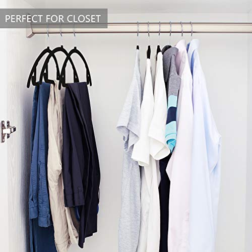 MIZGI Premium Velvet Hangers 50 Pack Heavyduty- Non Slip No Shoulder Bump Suit Hanger - Chrome Hooks,Space Saving Clothes Rounded Shape for Coat,Sweater,Jackets,Pants by MIZGI - Image 7