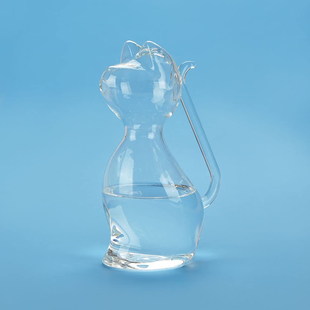 Balvi Jarra para Agua Meow Color Transparente Jarra de Cristal en Forma de Gato Capacidad 1L Borosili