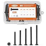 M5 x 40mm 45mm 50mm 55mm 60mm Flat Head Socket Cap Screws Countersunk Bolts, 10.9 Grade Alloy Steel, Black Oxide Finish, Allen Hex Drive, Metric Fully Threaded, Assortment Kit 30PCS