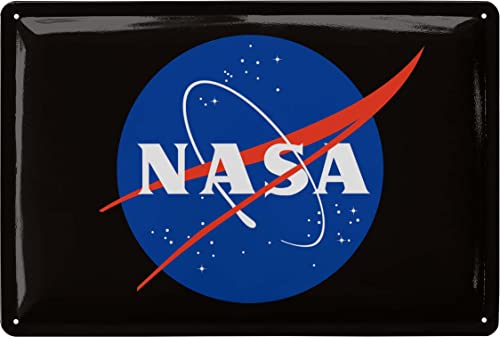 Plaque en tôle rétro NASA – Cadeaux de la NASA pour les fans de science pour un anniversaire – Logo officiel du Merchandise Meatball – Poster original...