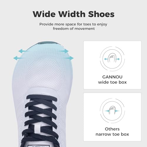 GANNOU Wide Toe Box Shoes for Men Arch Support Walking Shoes Plantar Fasciitis Orthotic Tennis Sneakers2