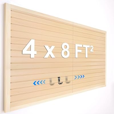 [8x4 Ft²] PVC Slat Wall Paneling, Adjustable Slatwall Panels with Coupling Structure, Slatted Wall Panel System with Customizable Storage Options, DIY Cutting & Easy-to-Install Slatwall Board Shelves