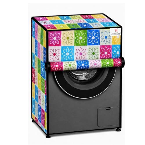 Image of Front Load Fully Automatic Washing Machine Cover for 6.5kg to 8kg | Waterproof & Dustproof Polyester Cover with Zip Closure | Suitable with Samsung, IFB, LG, Bosch & More (61 x 61 x 87 cm)