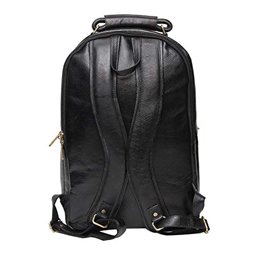 Image of RICHSIGN LEATHER ACCESSORIES Genuine Leather Laptop Backpack Bag For Men And Women, College, Office, Travel Use | 15.6 Inch Laptop Compartment