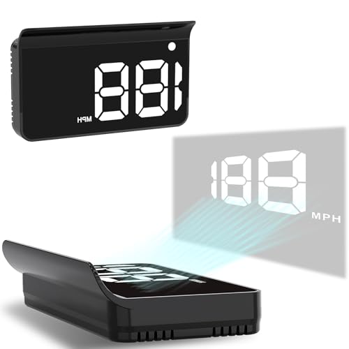 Heads up Display for Cars,Car HUD,Head up Display for Car,Digital GPS HUD Speedometer,USB Cable Plug and Play,Automatic Brightness Adjustment,Large Font Display (K1-White)