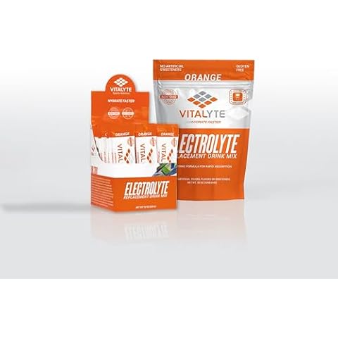Vitalyte Electrolyte Powder Drink Mix Bundle, 1 Standup Pouch + 25 Count Packet, Gluten Free Post Workout Powder Drink Mix, Orange Flavor Cover