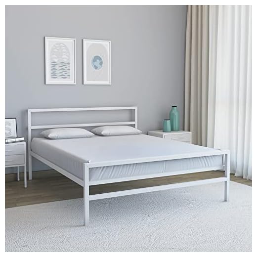 Nilkamal SLEEP Striker Queen Size Metal Bed (White)