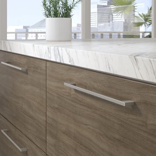 Image of Richelieu Hardware BP8160320195 Armadale Collection 12 5 /8-inch (320 mm) Center-to-Center Brushed Nickel Modern Cabinet and Drawer Pull Handle for Kitchen, Bathroom, and Furniture