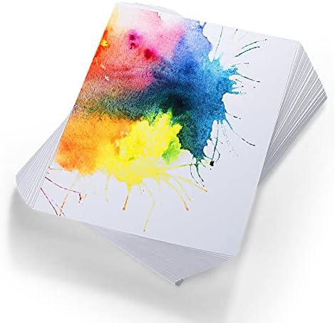 TecUnite 60 Sheets Watercolor Paper White Cold Press Paper Pack for Kid Child Watercolor Drawing Student Artist (5 x 7 Inch)