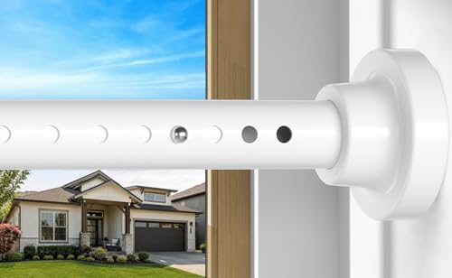 Image of Tension Curtain Rod White Tension Rod 40 to 148 Inch Spring Curtain Rods Non Slip Tension Rods 1pcs For Windows No Drilling Adjustable Tension Rods of Curtains Window Closet Kitchen Wardrobe