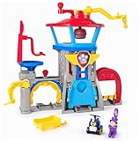 PAW PATROL Air Rescue - Pup Squad Flughafen Tower mit Fahrzeugstarter, Chase-Pup Squad Racer und Bürgermeister Figur, Spielzeug für Kinder ab 3 Jahren