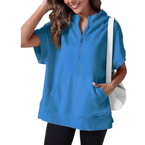 Sweat short demi-zip femme pour éviter les coups de fraîcheur en été avec style